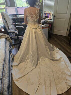 Bridal Originals 2 Piece White Satin Wedding Gown Sz 12